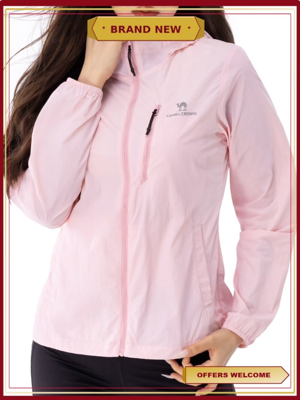 Womens UPF 50+ Sun Protection Hoodie Zip Up Workout Shirt Lightweight